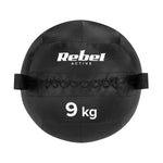 Medicīnas bumba fitnesam un rehabilitācijai, 9 kg, REBEL ACTIVE