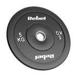 Gumijoti olimpiskie svaru diski BUMPER komplekts 2 × 5 kg, 51 mm, REBEL ACTIVE