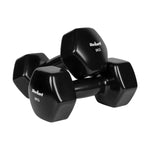Čuguna HEX hanteles ar vinila pārklājumu 2 × 8 kg, REBEL ACTIVE