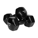 Čuguna HEX hanteles ar vinila pārklājumu 2 × 10 kg, REBEL ACTIVE
