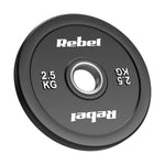 Gumijoti olimpiskie svaru diski BUMPER PREMIUM, BEAST sērija, komplekts 2 × 2,5 kg, 51 mm, REBEL ACTIVE