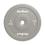 Gumijoti olimpiskie svaru diski BUMPER PREMIUM, BEAST sērija, komplekts 2 × 5 kg, 51 mm, REBEL ACTIVE