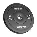 Gumijoti olimpiskie svaru diski BUMPER komplekts 2 × 15 kg, 51 mm, REBEL ACTIVE