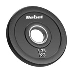 Gumijoti olimpiskie svaru diski BUMPER komplekts 2 × 1,25 kg, 51 mm, REBEL ACTIVE