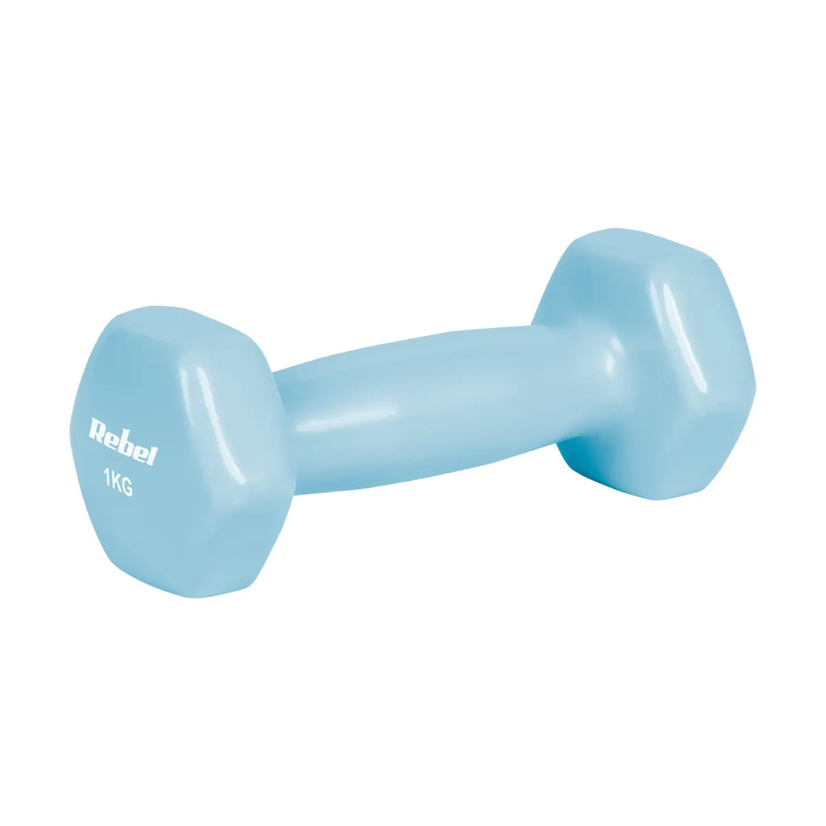 Čuguna HEX hanteles ar vinila pārklājumu 2 × 1 kg, REBEL ACTIVE