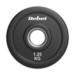 Gumijoti olimpiskie svaru diski BUMPER komplekts 2 × 1,25 kg, 51 mm, REBEL ACTIVE