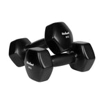 Čuguna HEX hanteles ar vinila pārklājumu 2 × 5 kg, REBEL ACTIVE