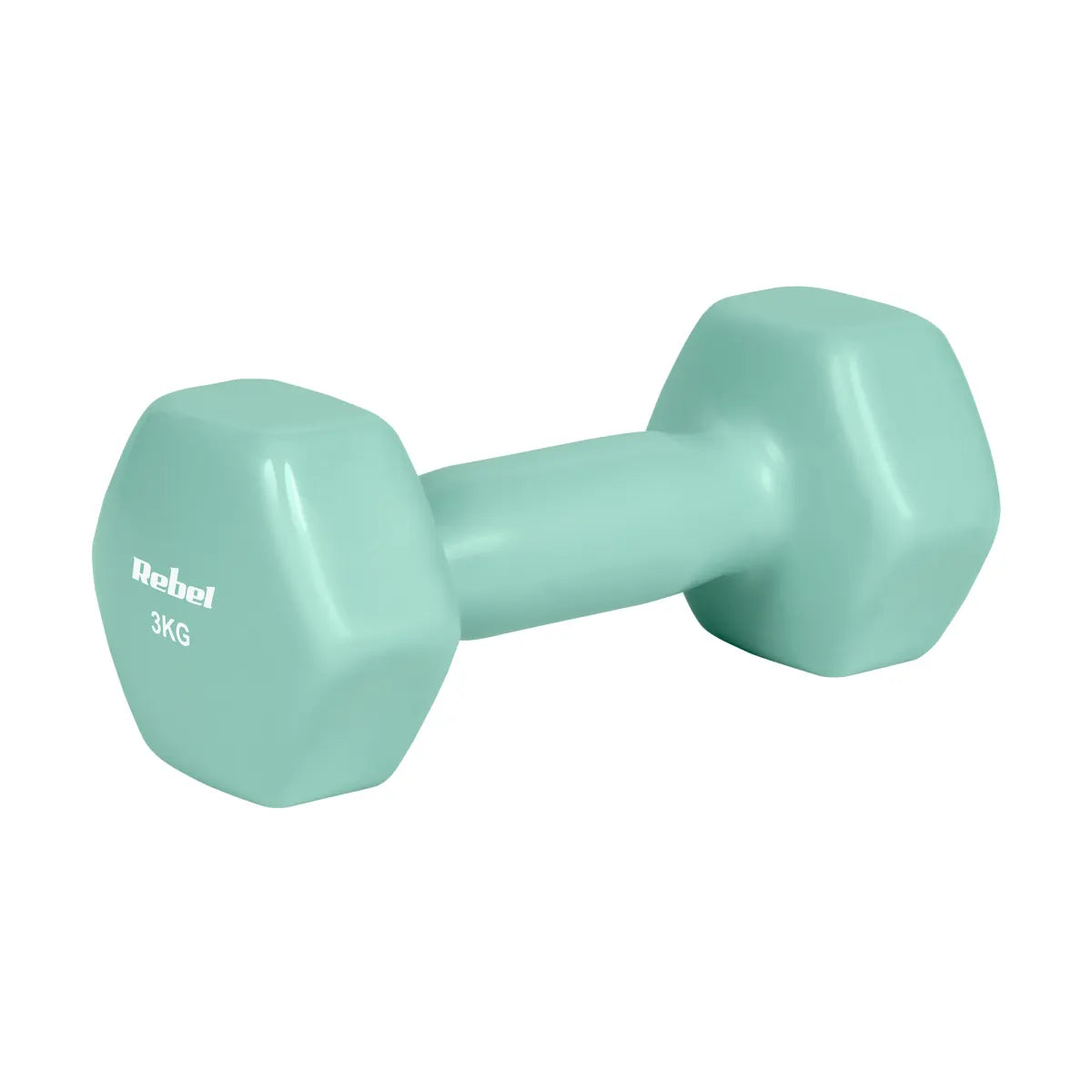 Čuguna HEX hanteles ar vinila pārklājumu 2 × 3 kg, REBEL ACTIVE