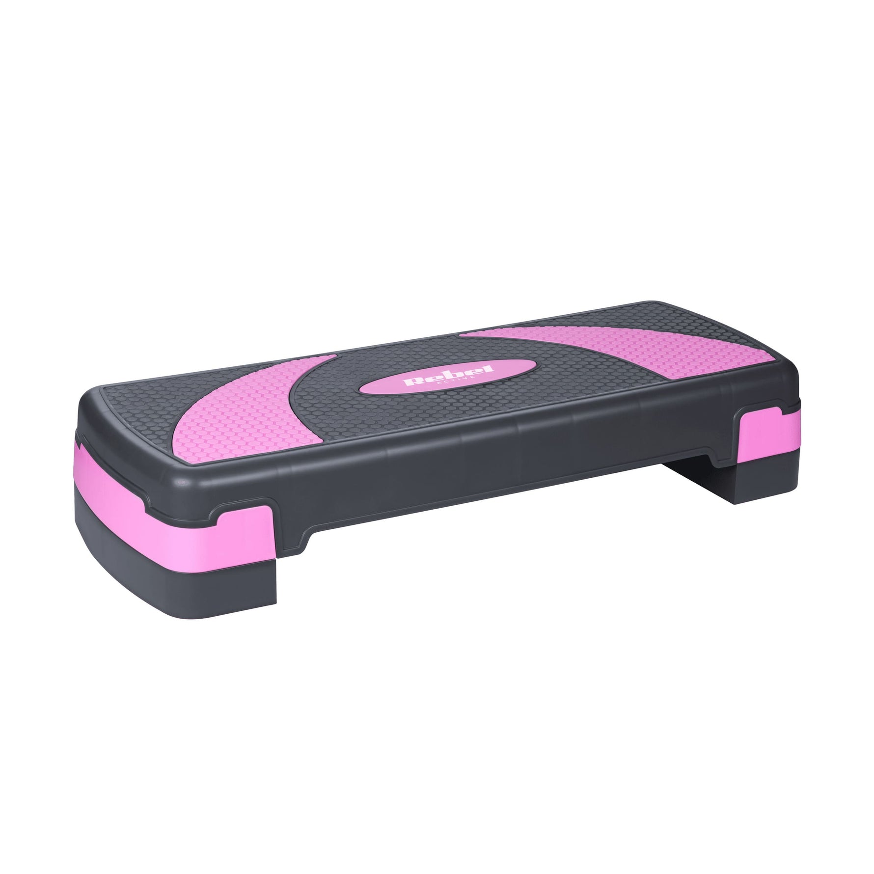 Steps aerobikai un fitnesa vingrinājumiem, 3 līmeņi, 78 cm, pelēkviolets, REBEL ACTIVE