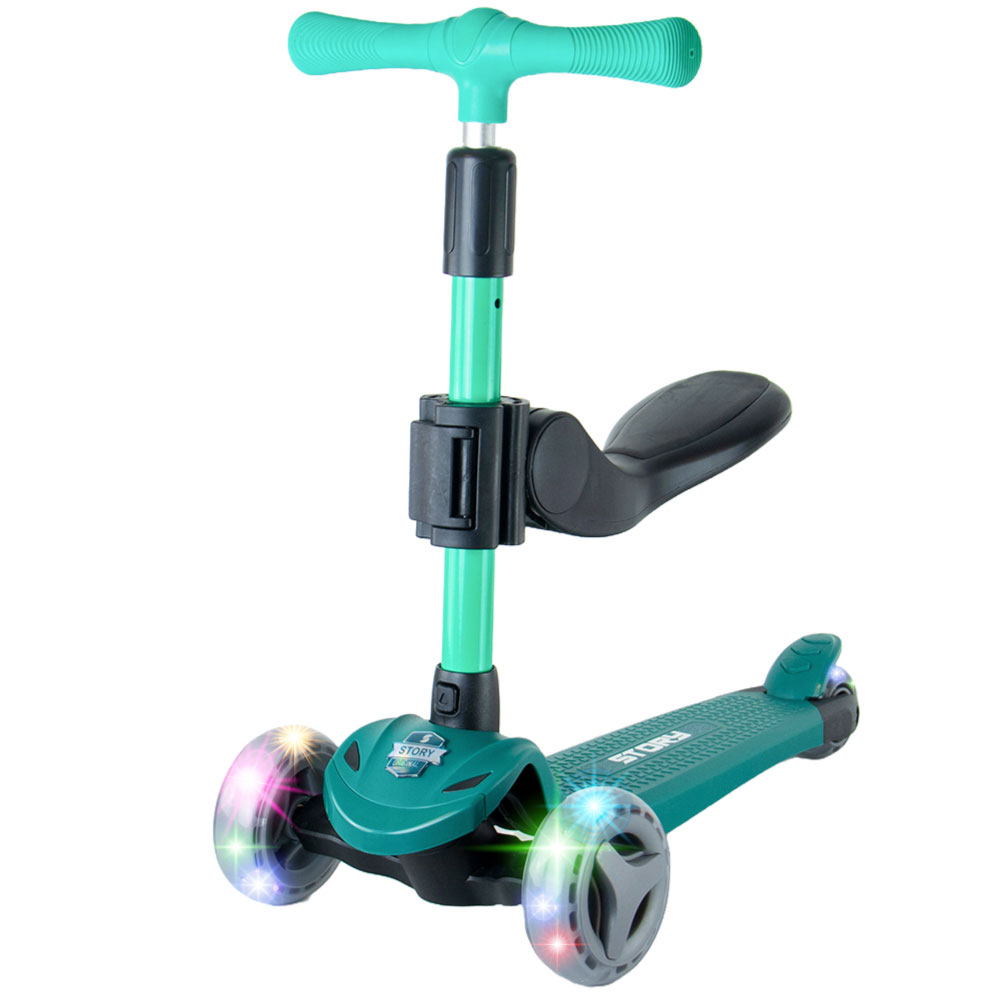 Story Mini Friends Deluxe 3IN1 bērnu skrejritenis Green