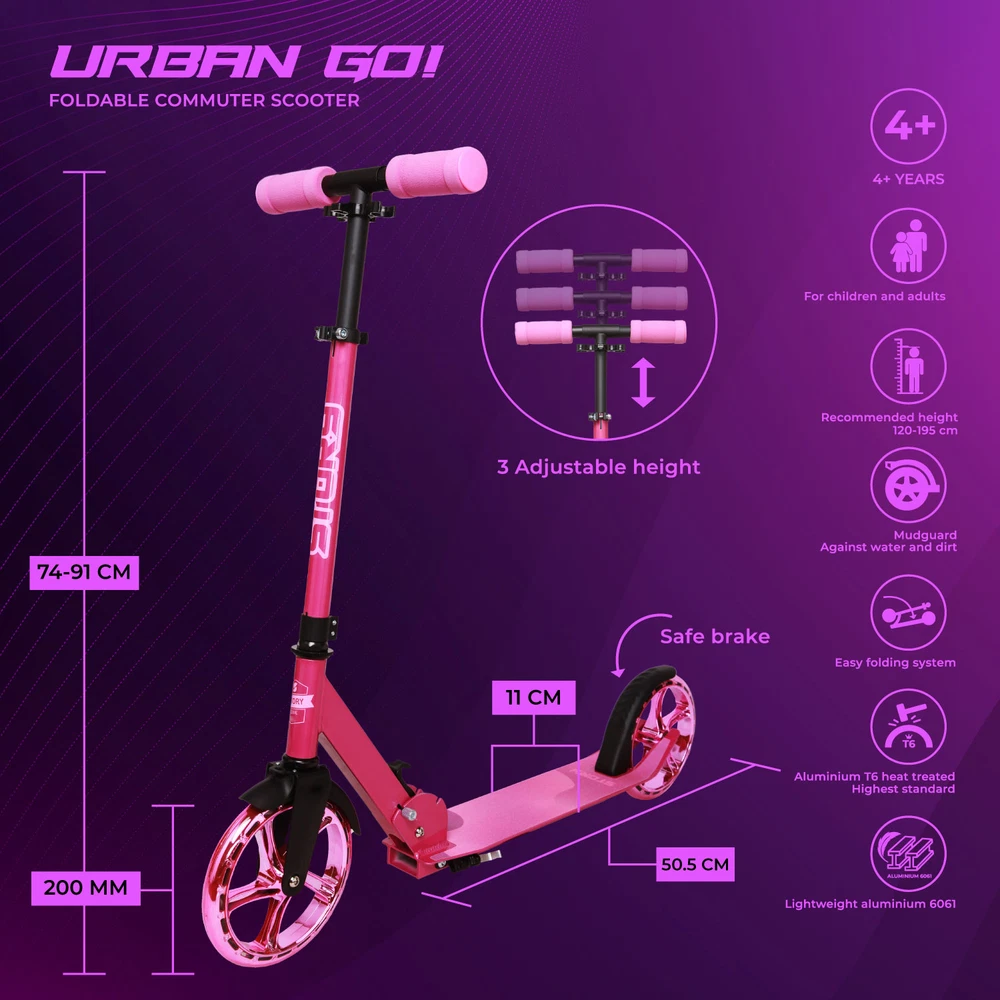 Skrejritenis Story Urban GO! Pink Glitter