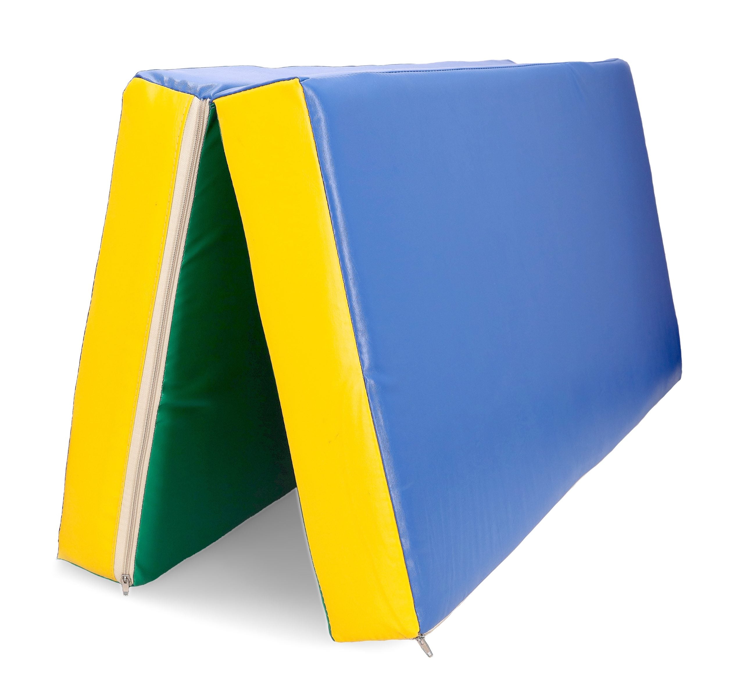 Salokāms vingrošanas paklājiņš SANRO 100x100x10 cm zili zaļi dzeltens