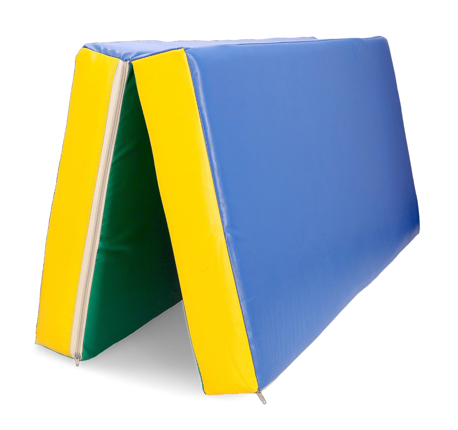Salokāms vingrošanas paklājiņš SANRO 100x100x10 cm zili zaļi dzeltens