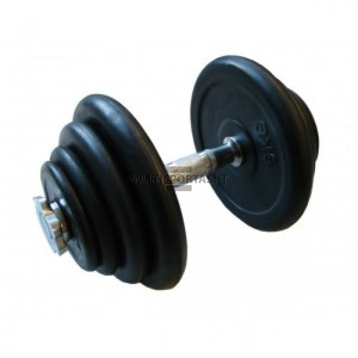 Salikta hantele Prove 18kg (metāla gumijoti svari)