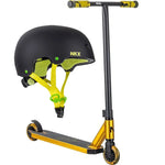 Triku skrejritenis NKD Next Generation Gold + NKX Brain Saver MelnsDzeltens S izmēra ķivere 50 - 53,5 cm