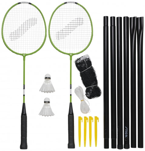 Badmintona komplekts Garden GS (2 Pieaugušo raketes + 2 volāni + čehols + tīkls ar stabiem)