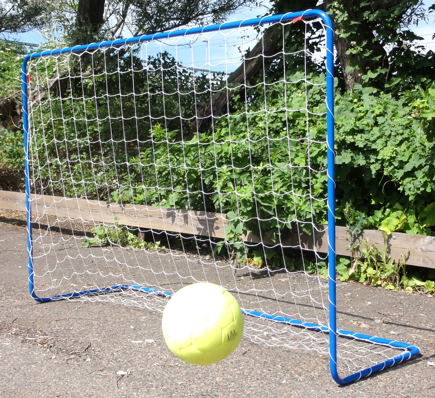 Vārti futbola ar tīklu, zili,180x120x60cm