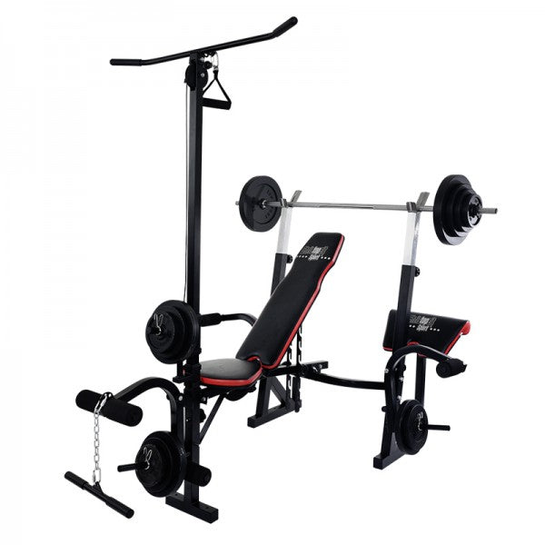 CHRISTOPEIT SPORT fitmesa stacija  Weight Bench Power XL ( pievilkšanās stienis - Latissimus slodze 50 kg.)