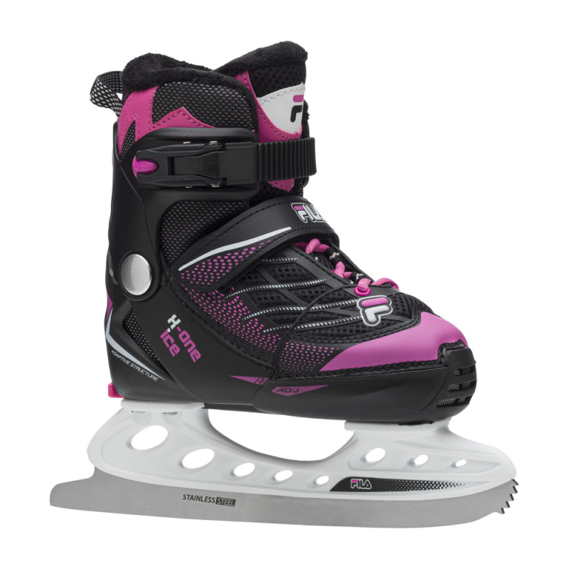 Bērnu hokeja slidas FILA X-One Ice G Black/Pink (M)