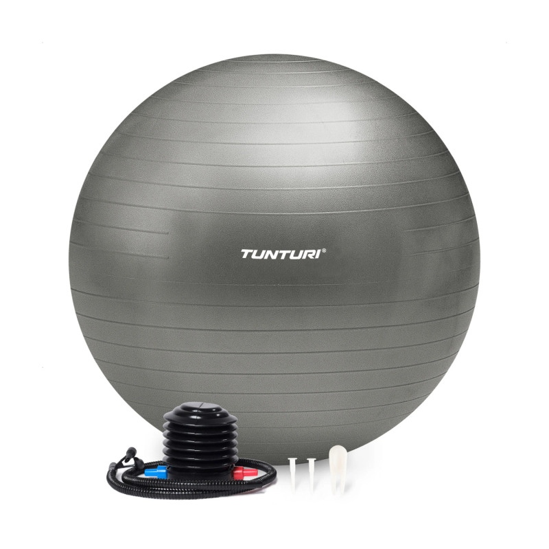 Vingrošanas bumba TUNTURI Gymball 90cm, Anti-Burst, Sudrabs
