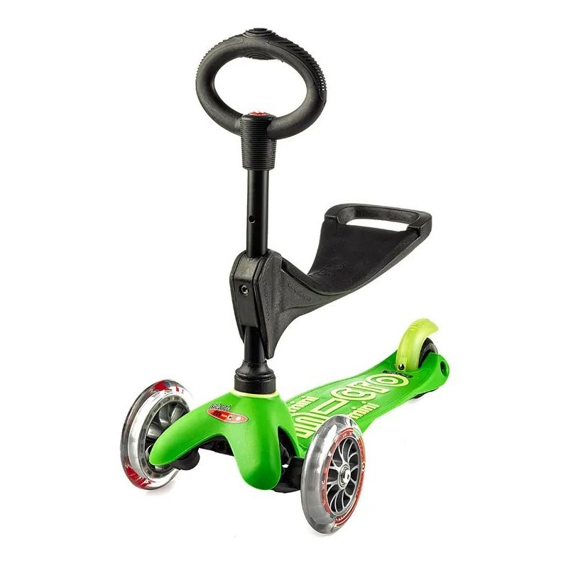 Micro 3-wheeled Skrejritenis/ride-on Mini 3in1 Deluxe Green