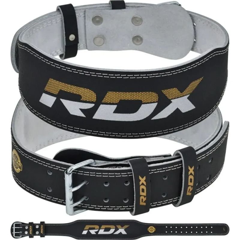 10 cm zelta ādas kultūrisma josta vingrinājumiem — RDX S - L