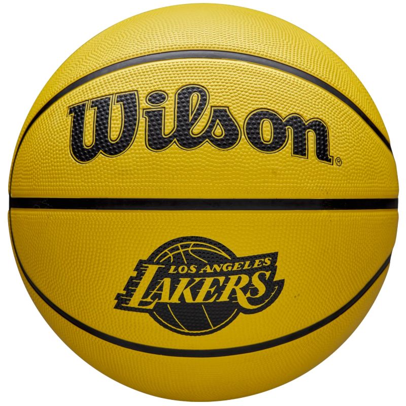 Basketbola bumba Wilson NBA Team Tribute Solid Los Angeles Lakers Ball WZ4025414XB Basketball Ball 5. izmērs