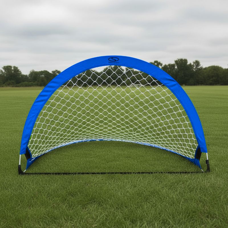 Uznirstošie futbola treniņu vārti - zils (L) 183x104x104 cm