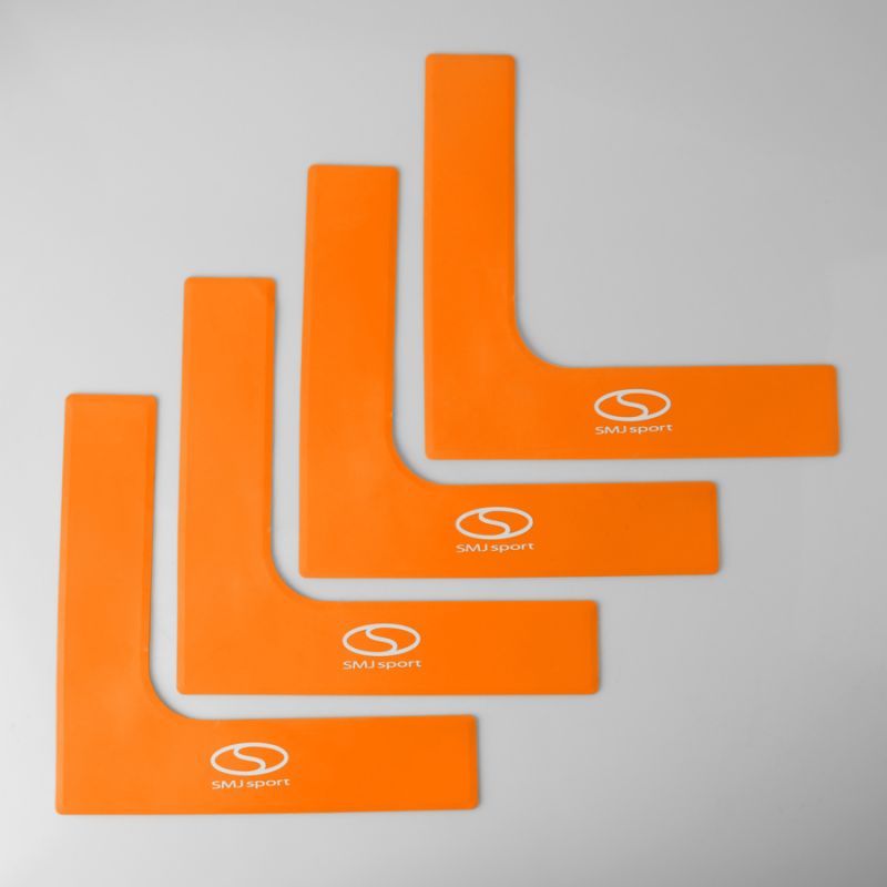 Plakanie lauka marķieri - stūri 25x25 cm 4 gab. spilgti oranži SMJ sport ZPN-O