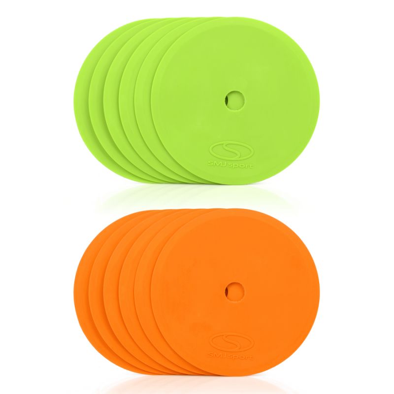 Plakanie lauka marķieri - apaļi 15 cm - 6x zaļi 6x oranži SMJ sport ZPO-OG
