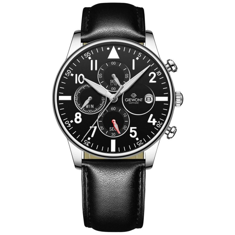 Giewont Chronograph Sapphire Black Silver Men's Watch GW5630-A2