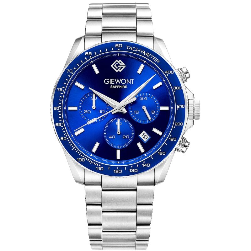 Men's Watch Giewont Chronograph Sapphire Silver Blue GW3520-B3