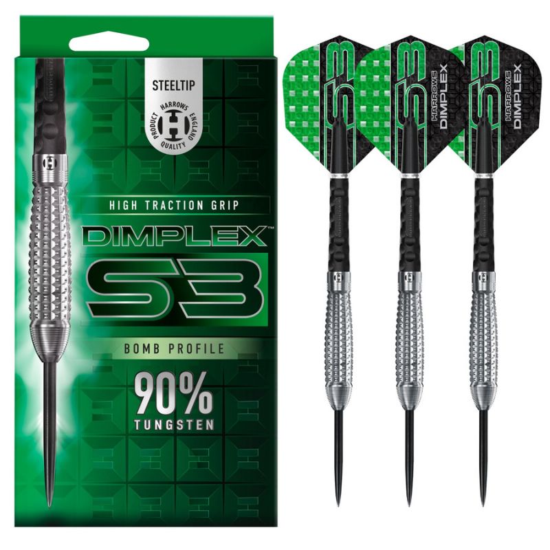 Harrows Dimplex S3 Bomb Darts 90% tērauda uzgalis - 24 g