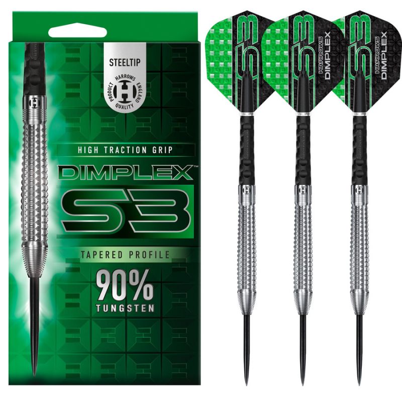 Harrows Dimplex S3 konusveida 90% tērauda uzgaļa šautriņas - 26 g
