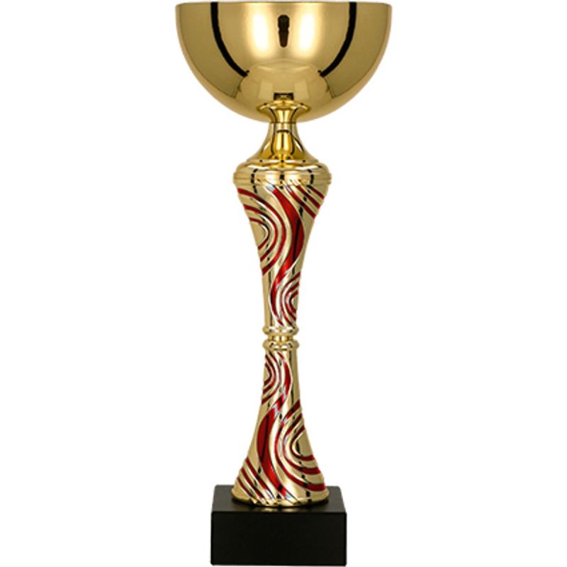 Gold and red metāla kauss