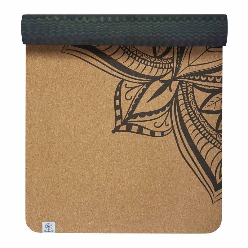 Vingrošanas paklājiņš Gaiam Printed Cork Mandala 5 mm 63495