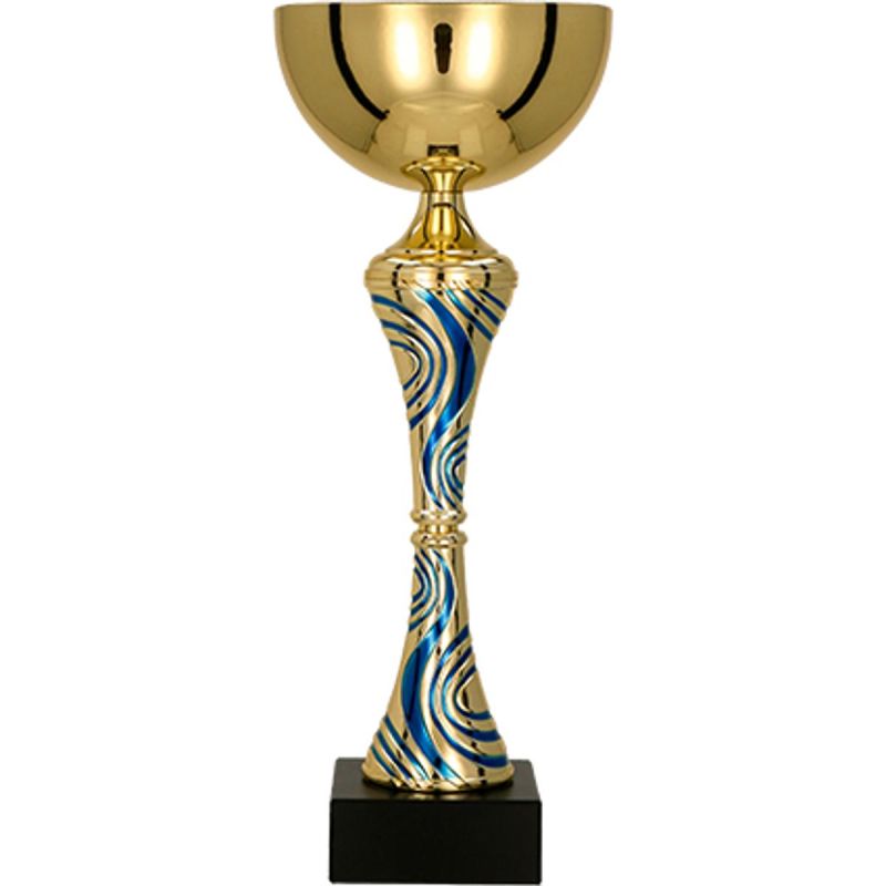 Gold and blue metāla kauss
