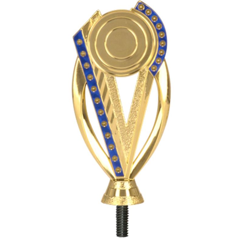 General plastic figure - gold and blue with space for a 50mm or 25mm emblem