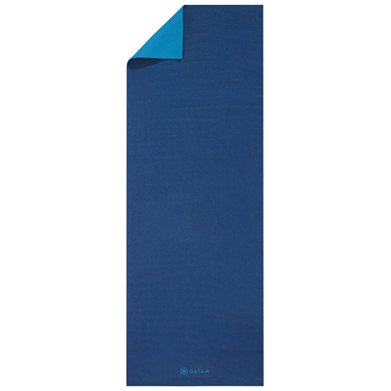 Double-sided Vingrošanas paklājiņš GAIAM Navy & Blue 6 MM 61698