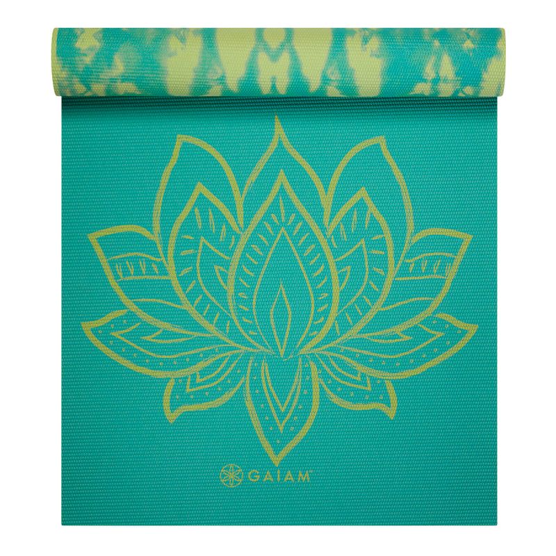 Double-sided Vingrošanas paklājiņš GAIAM Turquoise Lotus 6 MM 62344