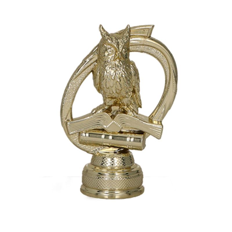 Gold plastic figurine - science / owl
