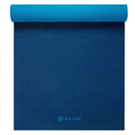 Double-sided Vingrošanas paklājiņš GAIAM Navy & Blue 6 MM 61698