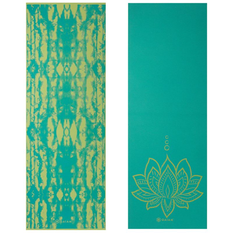 Double-sided Vingrošanas paklājiņš GAIAM Turquoise Lotus 6 MM 62344