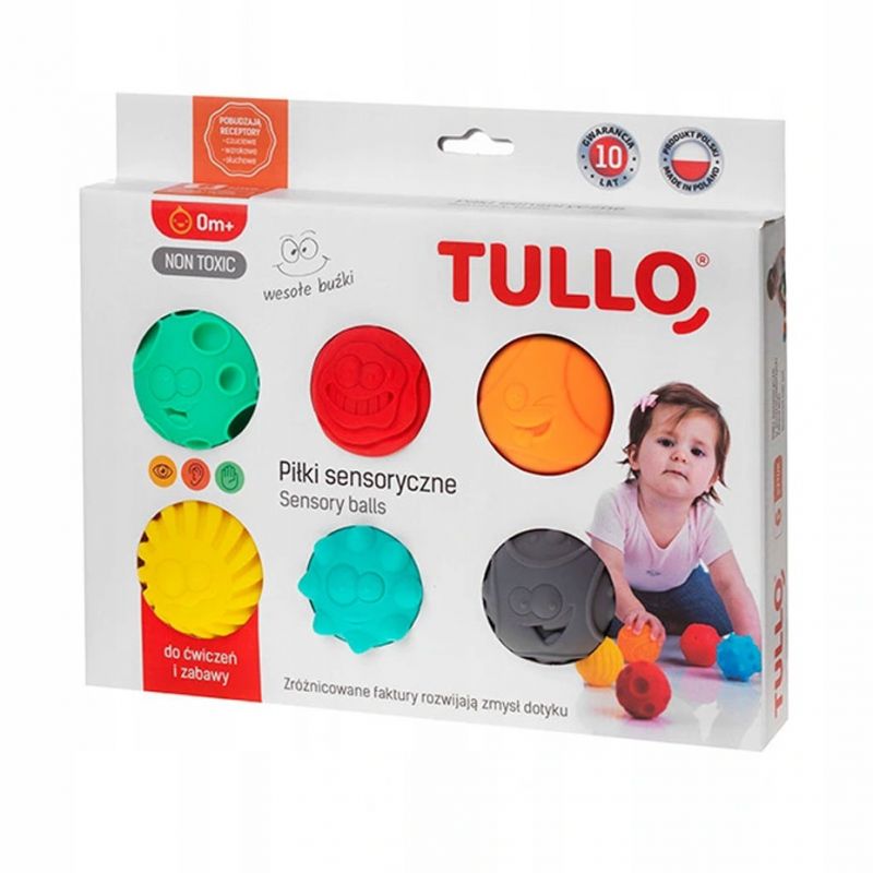 Sensorās bumbiņas, sejas 6 gab. AM Tullo krāsainas 462