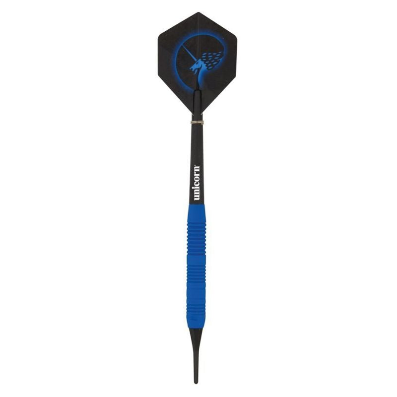 Unicorn Core Plus mīksto galu šautriņa - Blue Rubberised Brass 16g: 4251 | 18g: 4252