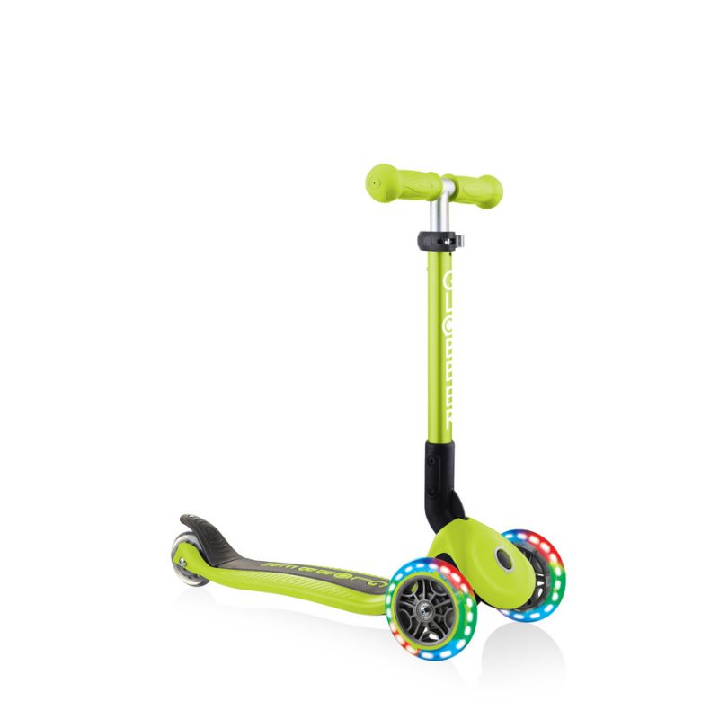 Trīsriteņu skrejritenis Globber salokāmās gaismas Lime Green Jr 437-106