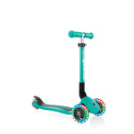 Trīsriteņu skrejritenis Globber salokāmās gaismas Emerald Green Jr 437-107