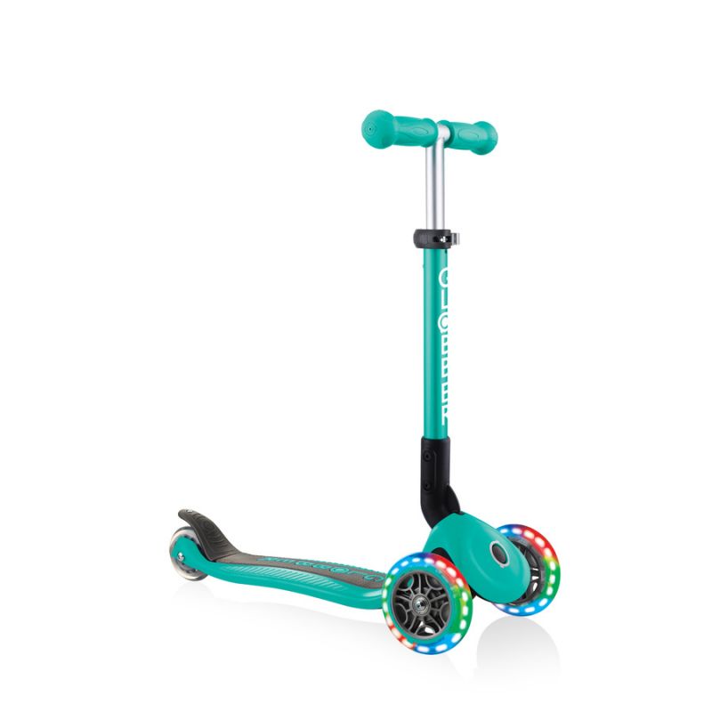 Trīsriteņu skrejritenis Globber salokāmās gaismas Emerald Green Jr 437-107