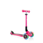 Trīsriteņu skrejritenis Globber salokāmās gaismas Fuchsia Jr 437-110