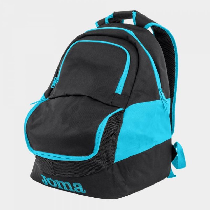 Mugursoma DIAMOND II BLACK-FLUOR TURQUOISE